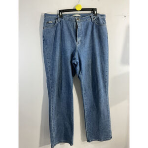 Womans Lee Relaxed Straight Leg Blue Jeans Size 18m
